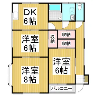 コーポ中嶋(平屋)【B号室】の間取り