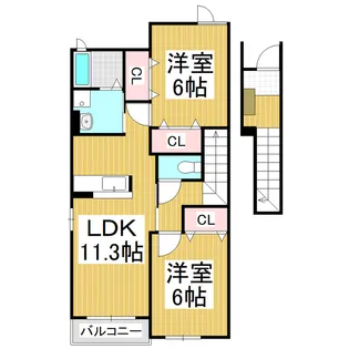 クラール B【2階】の間取り