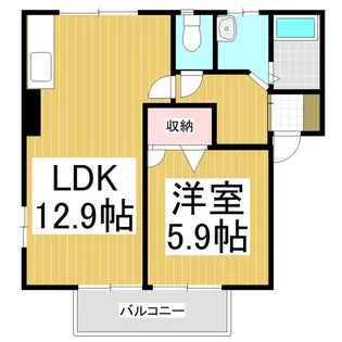 フェリスバレーナA【1階】の間取り