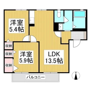 ルピナス千曲A【1階】の間取り