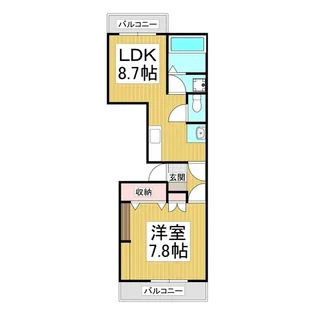 レジデンスタカハ【301号室】の間取り