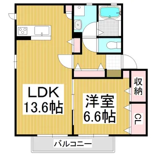 1LDKの間取り画像