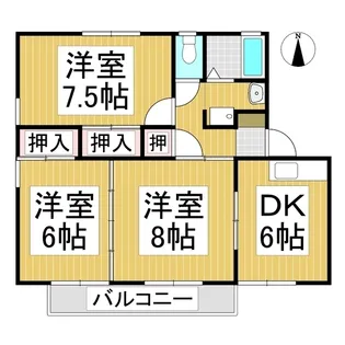 パティオ塚田 A棟【102号室】の間取り