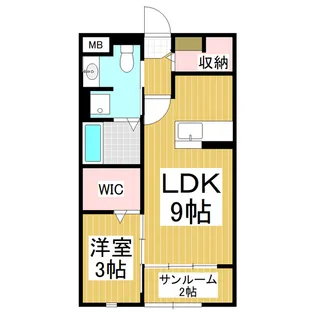 メゾンリバーサイドA【101号室】の間取り