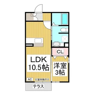 ルーエ三本柳 B棟【1階】の間取り