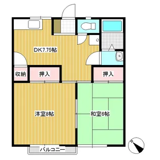 ベルピア花里B【203号室】の間取り