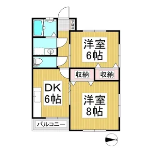 レピュート吉田【101号室】の間取り