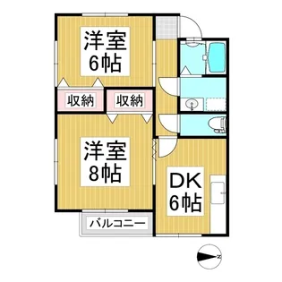 レピュート吉田【102号室】の間取り