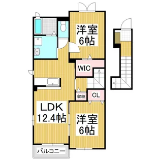 シャン・ド・フルール B【2階】の間取り