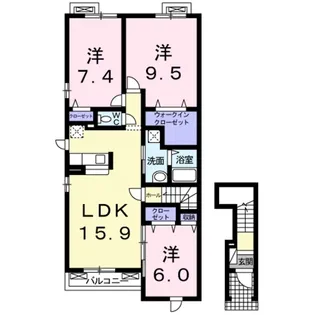エストランリーダー【201号室】の間取り