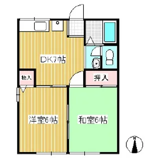 サニーハイツ2号棟【102号室】の間取り