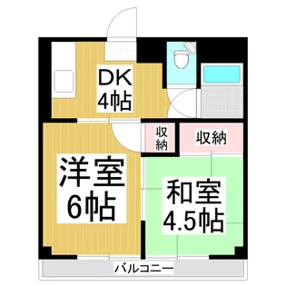 コーポスズキ B棟【303号室】の間取り