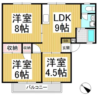 サンパレス沢尻 B棟【101号室】の間取り