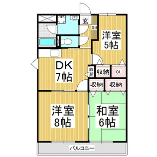 ラフィネ伊那【101号室】の間取り