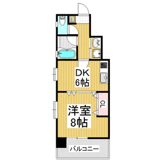エスポワール三輪田町【1606号室】の間取り