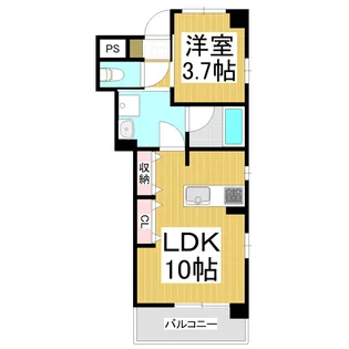 エスポワール三輪田町【1605号室】の間取り