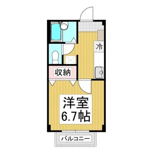 コーポラスさつき【2階】の間取り