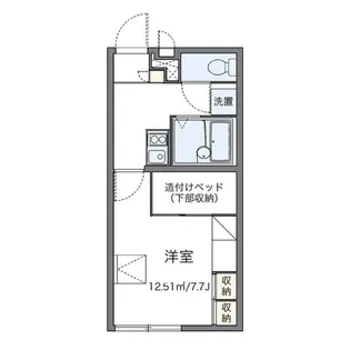 レオパレスベルヴィル【206号室】の間取り