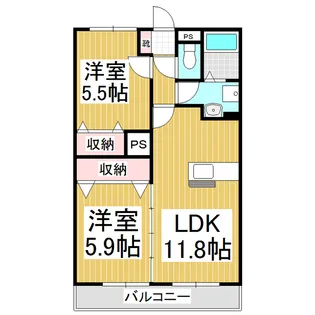 マンション花水木【303号室】の間取り