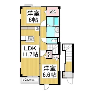 K・ビレッジⅡ【201号室】の間取り