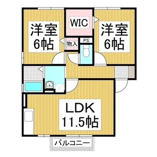 ウィル桜町【D202号室】の間取り