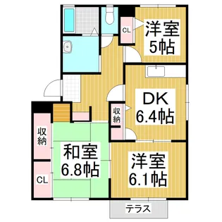 フォーレス安曇野 C【101号室】の間取り