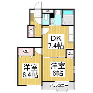 グランウエスト A【1階】の間取り