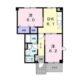 ケイツーレジデンス【1階】の間取り