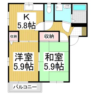アルカディアⅧ A棟【2階】の間取り