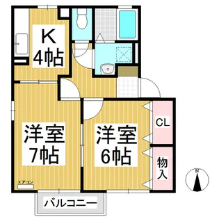 ミリモ五明【102号室】の間取り