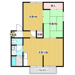 サンライフ笹賀 A棟【A201号室】の間取り
