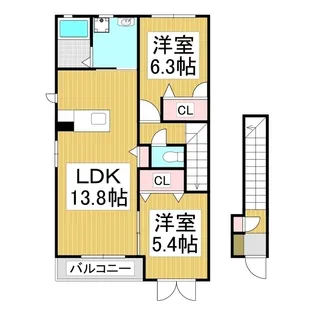 MAST TOWN デュオB【201号室】の間取り