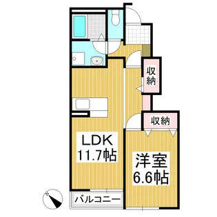 ウォールナッツヒル【102号室】の間取り