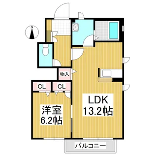 柿の木ハウス【101号室】の間取り