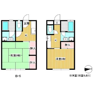 ハイツ高岡 B【3号室】の間取り