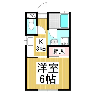 ハイツ高岡 B【3号室】の間取り