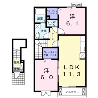 ト・ヴェール【203号室】の間取り