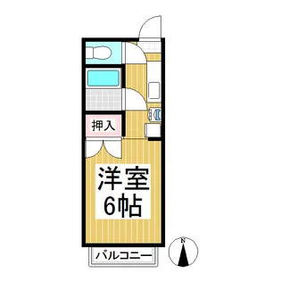 コーポコヤマ【202号室】の間取り