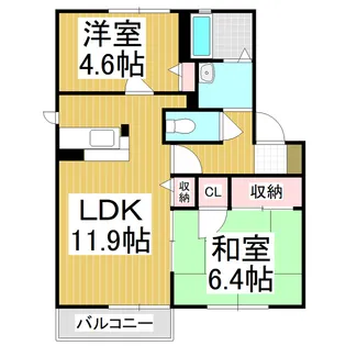 フォーレス安曇野 A【2階】の間取り