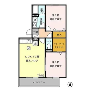 ロイヤルガーデン稲里 C棟【101号室】の間取り