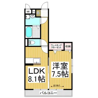 アミティエ三輪【1階】の間取り