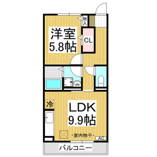 アミティエ三輪【2階】の間取り