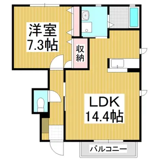 シャルマン小林Ⅱ【102号室】の間取り