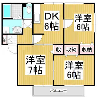 ハイランドタウンG棟【F201号室】の間取り