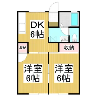 開沖ライブタウン D棟【102号室】の間取り