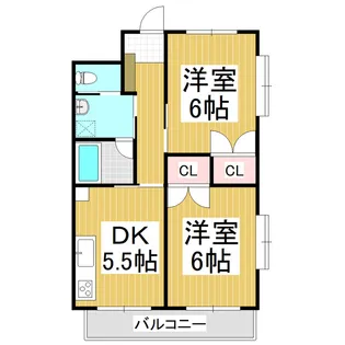 グリーンパーク新町【203号室】の間取り