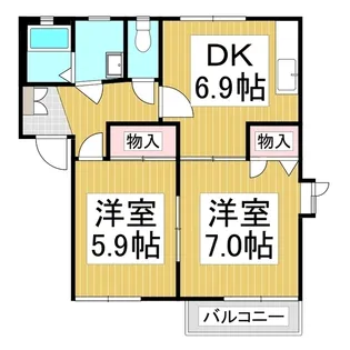 ディアスヤマーニ【C202号室】の間取り