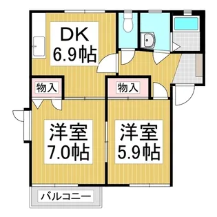 ディアスヤマーニ【C201号室】の間取り