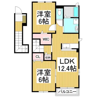 カーサ 藍B【2階】の間取り