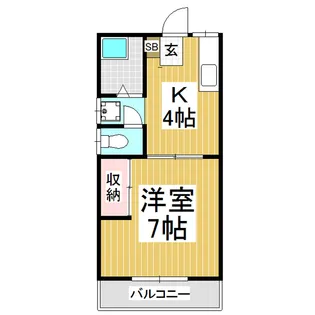 スカイハイツ柏木A【206号室】の間取り